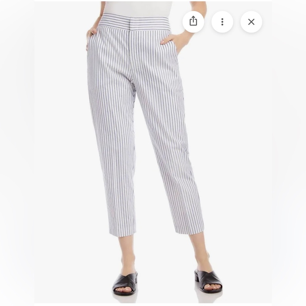 Karen Kane White and and Blur Striped Pants